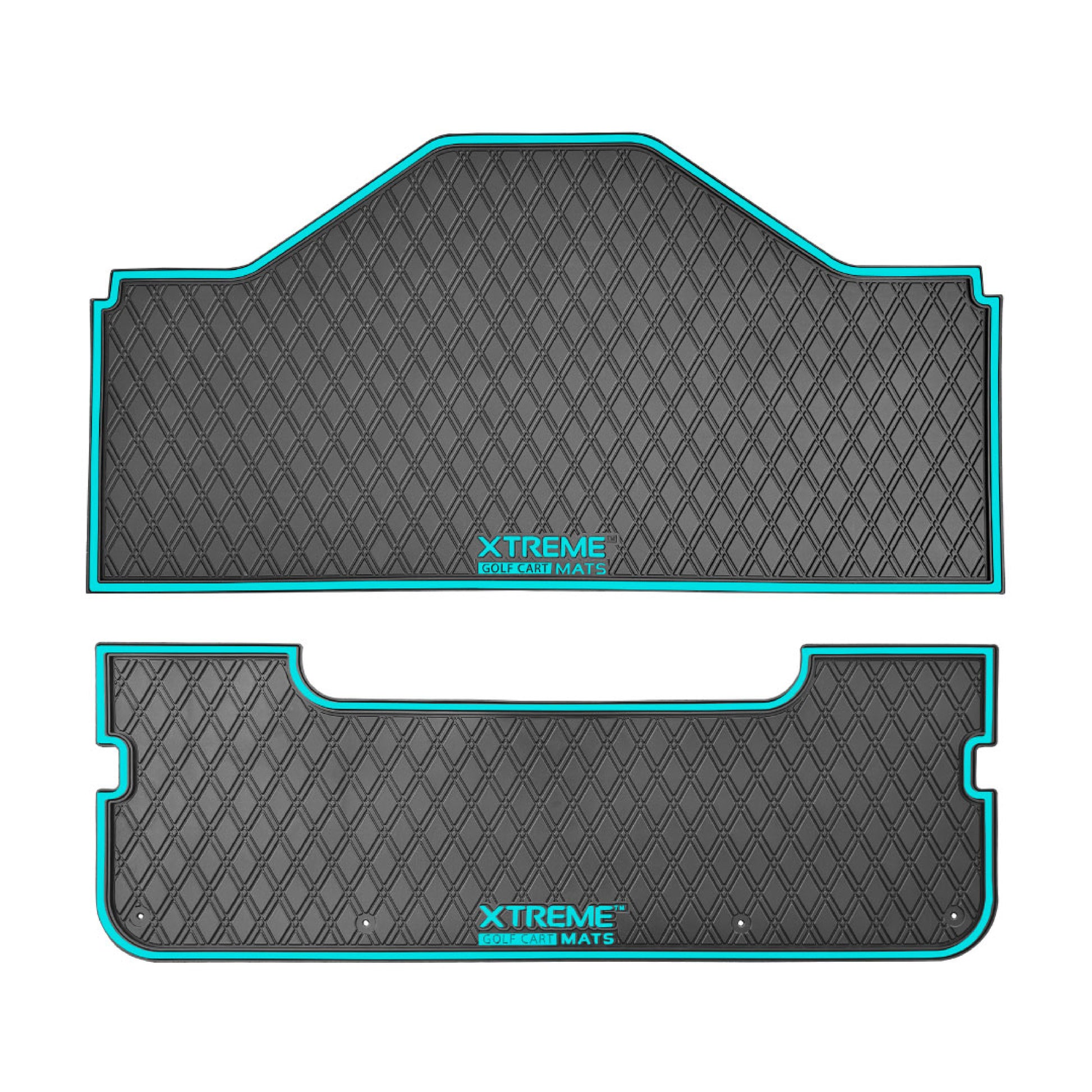 Xtreme Floor Mats for Evolution D5 2 plus 2 - 2 Piece Set Black/Sky Blue