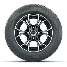 GTW Spyder Machined/Black 12 in Wheels with 215/50-R12 Fusion S/R Street Tires – Full Set