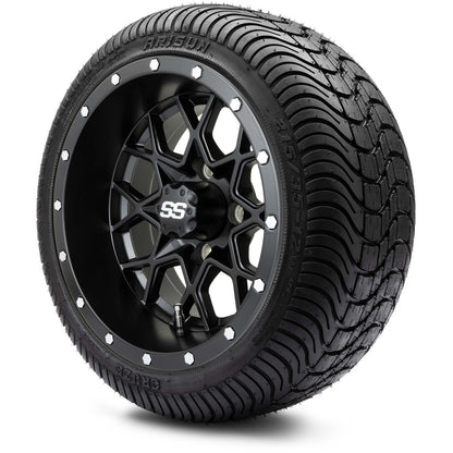MODZ® 12" Vortex Matte Black Wheels & Street Tires Combo