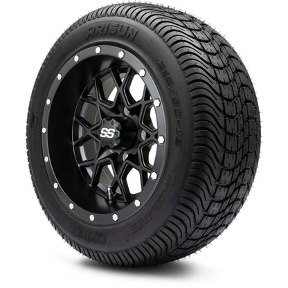 MODZ® 12" Vortex Matte Black Wheels & Street Tires Combo