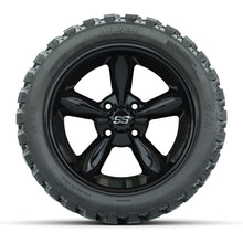 GTW® Godfather Black 14 in Wheels with 23X10-R14 Nomad Steel Belt Radial All-Terrain Tires – Full Set