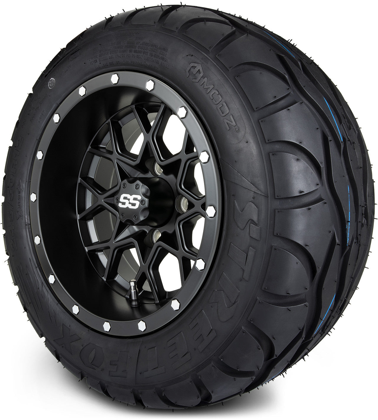 MODZ® 12" Vortex Matte Black Wheels & Street Tires Combo