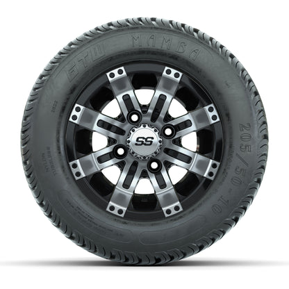 Set of (4) 10 in GTW Tempest Wheels with 205/50-10 Mamba Street Tires
