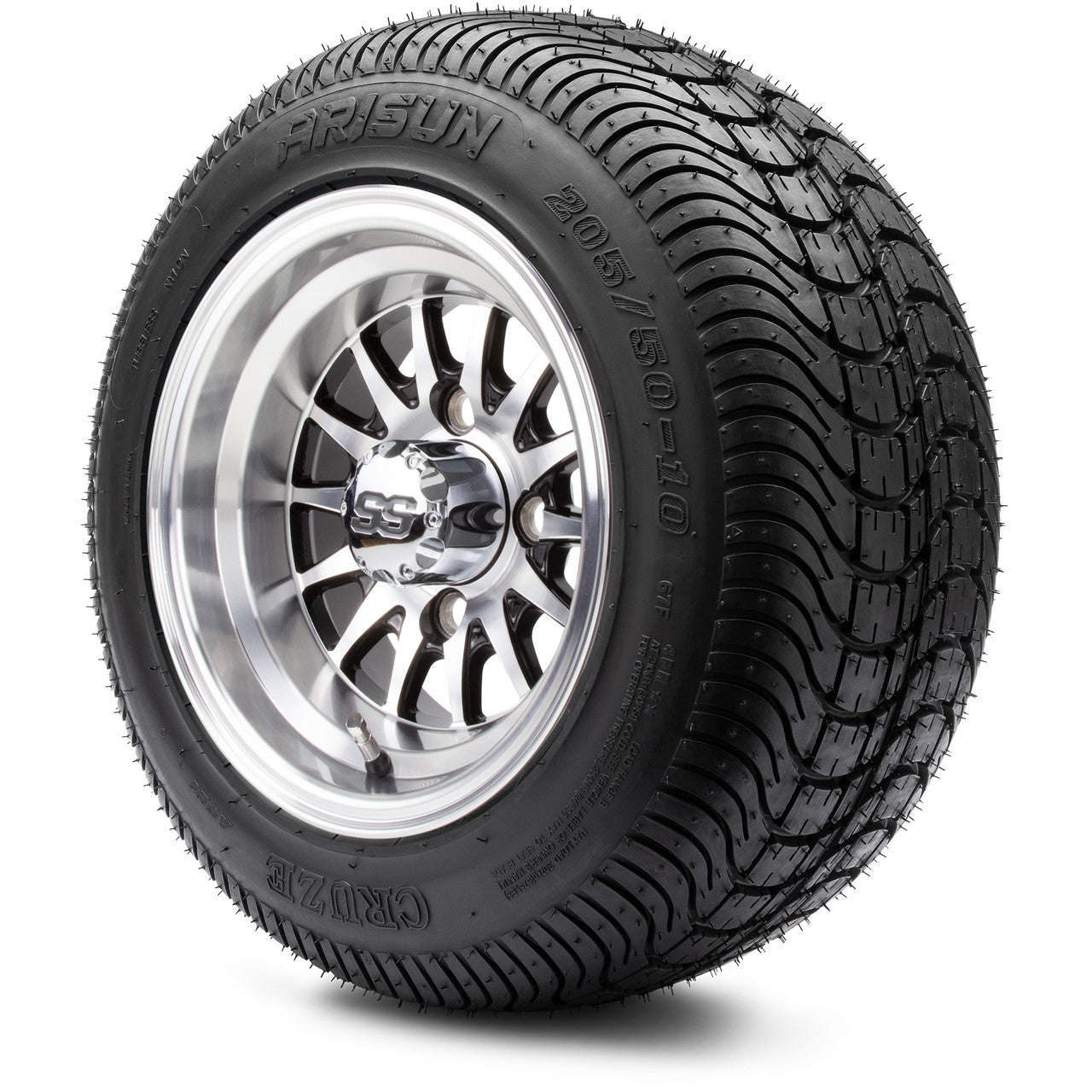 MODZ® 10" Medusa Machined Black Wheels & Street Tires Combo