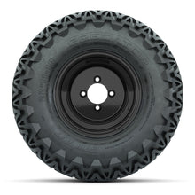 Set of (4) 10 in Matte Black Steel Offset Wheels with 22x11-10 Predator All Terrain Street Tires