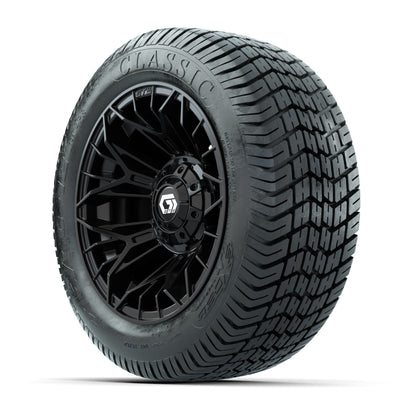 GTW® Stellar Black 12 in Wheels with 215/40-12 Excel Classic Street Tires – Full Set