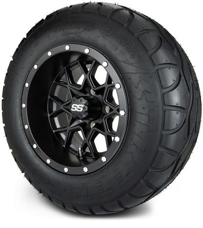 MODZ® 12" Vortex Matte Black Wheels & Street Tires Combo