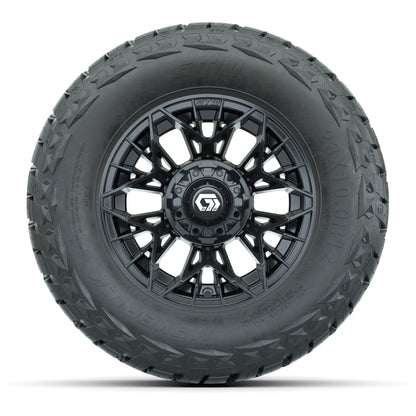 GTW Stellar Matte Black 12 in Wheels with 23x10.00-R12 Maverick All-Terrain Tires - Full Set