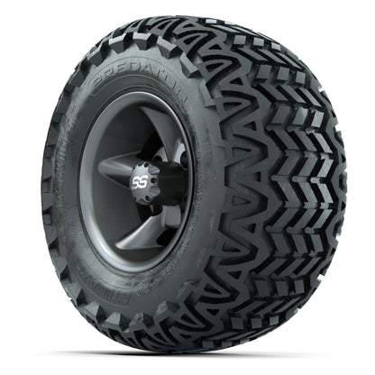 GTW Godfather Matte Gray 10 in Wheels with 20x10-10 Predator All-Terrain Tires – Full Set