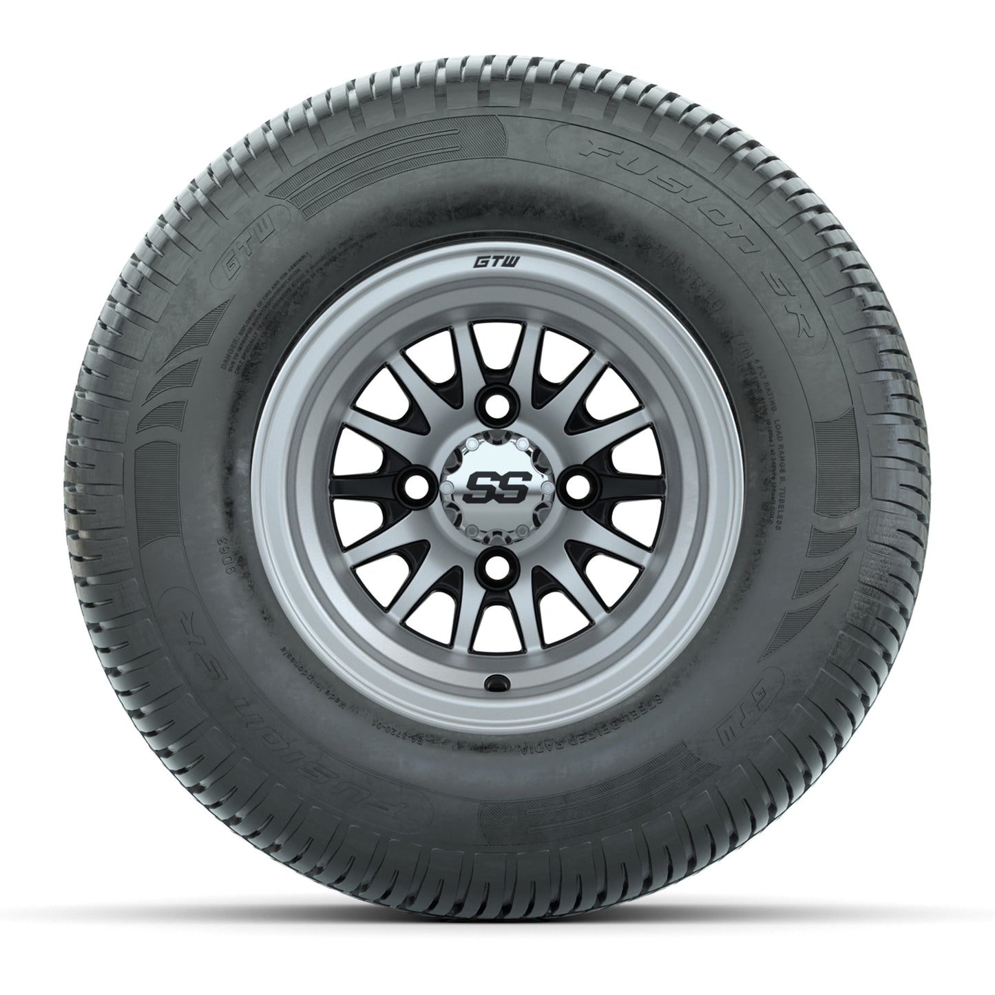 10" GTW Medusa Black and Machined Wheels with 20" Fusion Street Tires- Set of 4