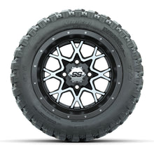 GTW® Vortex 2 Matte Gray/Machined 12 in Wheels with 22X11-R12 Nomad Steel Belt Radial All-Terrain Tires – Full Set