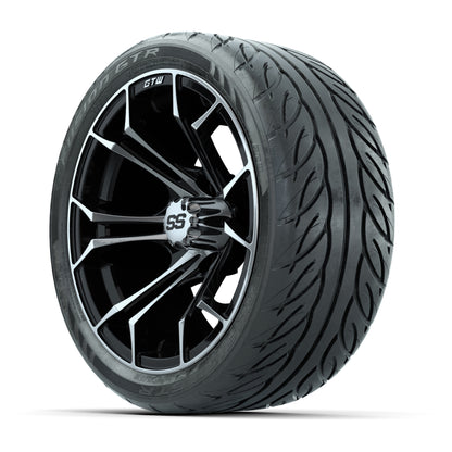 GTW Spyder Machined/Black 14 in Wheels with 205/40-14 Fusion GTR Steel Belted Tires – Full Set