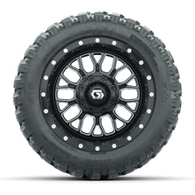 Set of (4) 12 in GTW® Helix Machined & Black Wheels with 22x11-R12 Nomad All-Terrain Tires