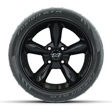 GTW® Godfather Black 14 in Wheels with 205/40-R14 Fusion GTR Steel Belt Radial Street Tires – Full Set