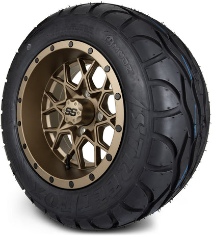 MODZ® 12" Vortex Matte Bronze Wheels & Street Tires Combo