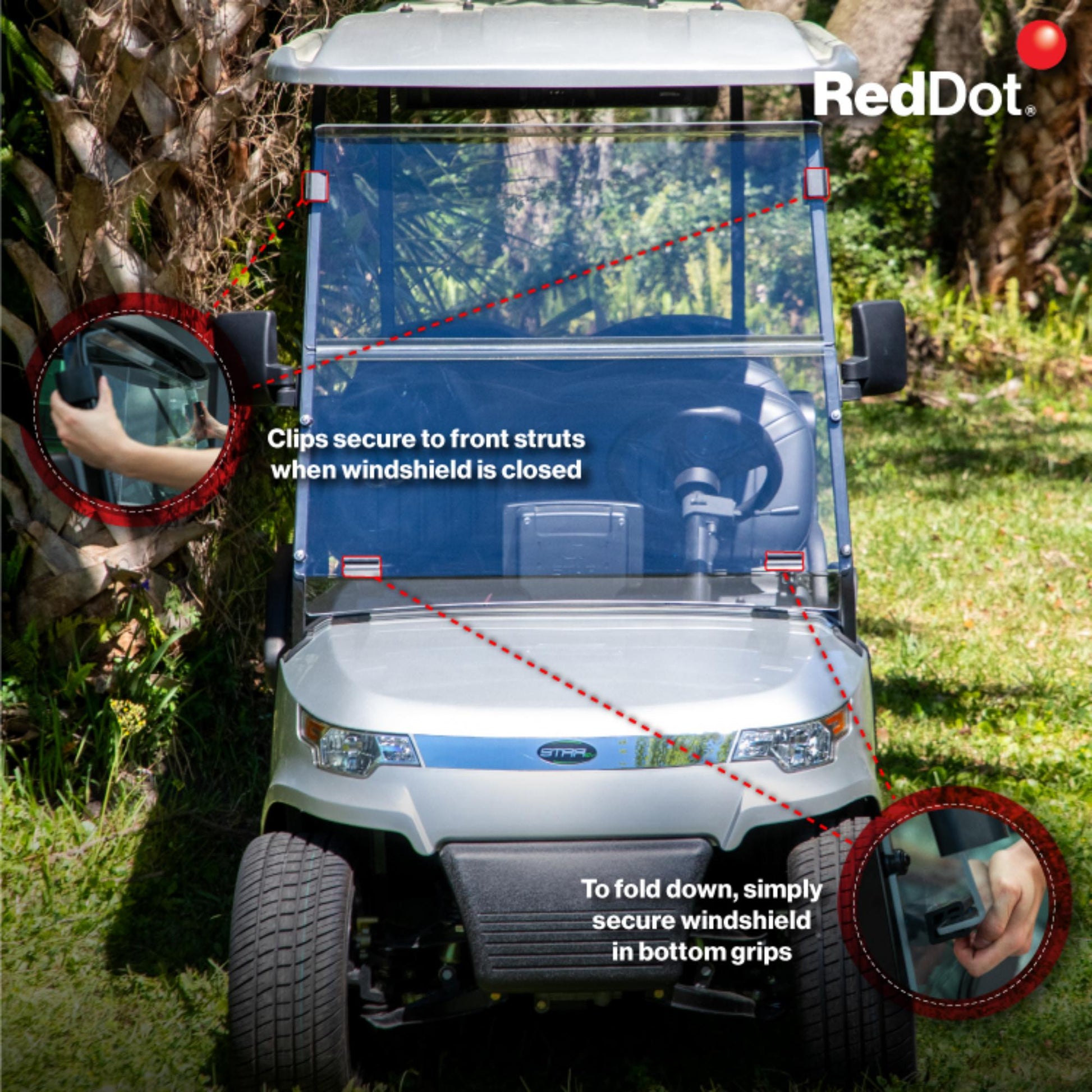 RedDot Star EV Capella Clear DOT Folding Windshield