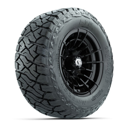 GTW Boost Gloss Black 12 in Wheels with 23x10.00-R12 Maverick All-Terrain Tires – Full Set