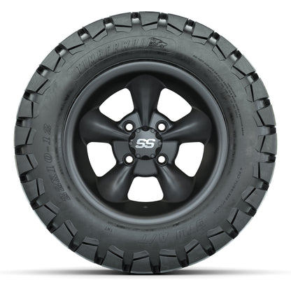 GTW® Godfather Matte Gray 12 in Wheels with 22X10-12 Timberwolf All-Terrain Tires – Full Set