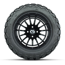 GTW® Boost Gloss Black 14 in Wheels with 22x10-14 Timberwolf All-Terrain Tires – Full Set
