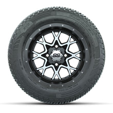 GTW® Vortex 2 Matte Gray/Machined 12 in Wheels with 215/50-R12 Fusion S/R Steel Belt Radial Street Tires - Full Set