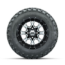 GTW Vortex Machined/Matte Black 12 in Wheels with 22x11.00-12 Rogue All Terrain Tires – Full Set