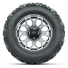 GTW Bravo Matte Gray/Machined 14 in Wheels with 25x10-14 Barrage Mud Tires – Full Set