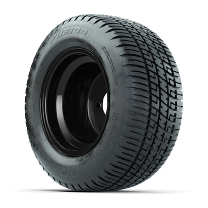 Set of (4) 10 in Matte Black Steel Offset Wheels with 205/50-10 Fusion Street Tires