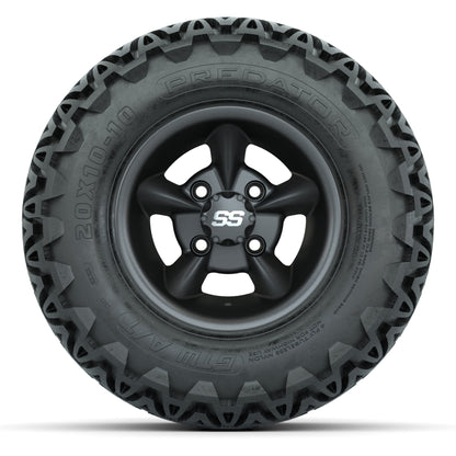 GTW Godfather Matte Gray 10 in Wheels with 20x10-10 Predator All-Terrain Tires – Full Set