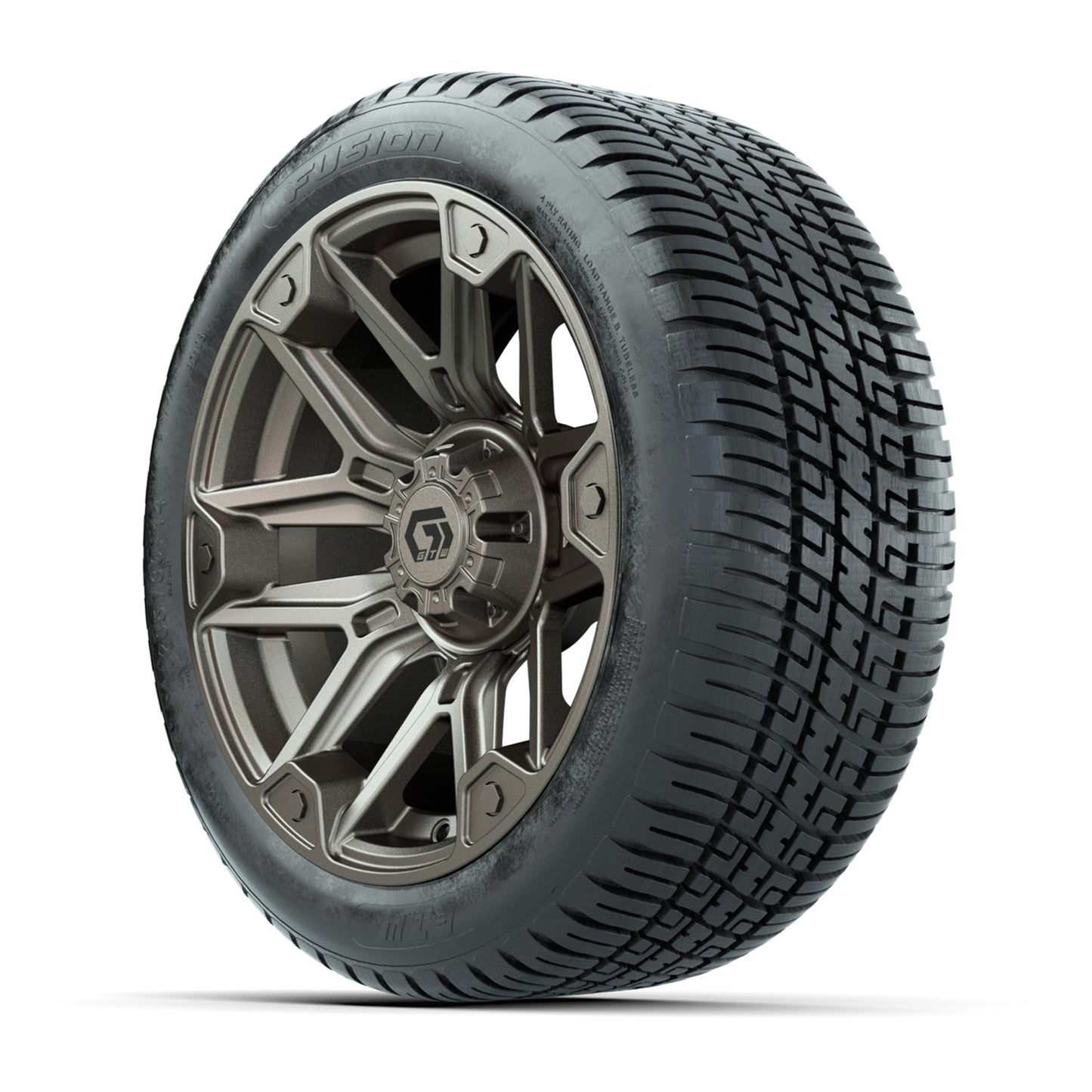 GTW® Graffiti Satin Bronze 14 in Wheels with 205/30-14 Fusion Street Tires – Full Set