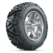 GTW Godfather Chrome 14 in Wheels with 25x10-14 Barrage Mud Tires – Full Set