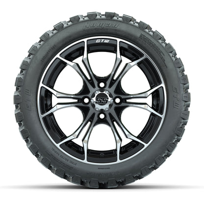 GTW Spyder Machined/Black 14 in Wheels with 23x10-14 GTW Nomad All-Terrain Tires – Full Set