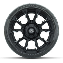 GTW® Diablo Gloss Black/Machined 15 in Wheels with 215/40-R15 Fusion GTR Steel Belted Street Tires – Full Set