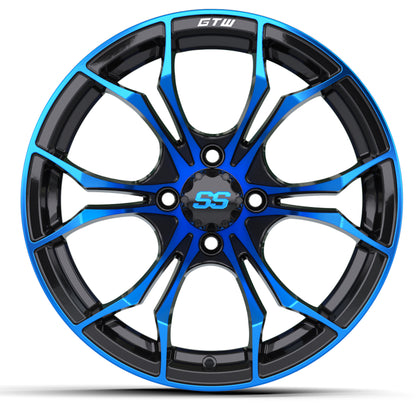 15″ GTW® Spyder Black with Blue Accents Wheel