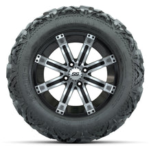 GTW Tempest Black/Machined 14 in Wheels with 25x10-14 Barrage Mud Tires – Full Set