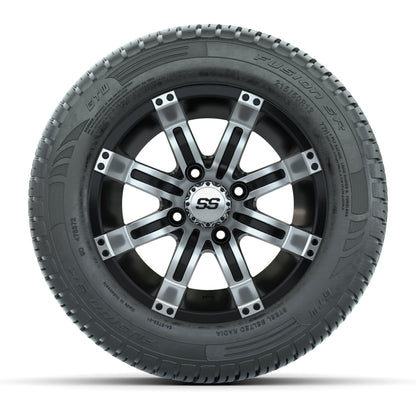 Set of (4) 12 in GTW Tempest Wheels with 215/50-R12 Fusion S/R Street Tires