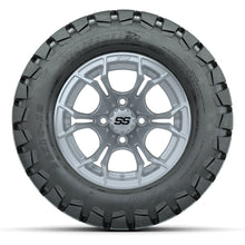 GTW® Spyder Silver Brush 12 in Wheels with 22X10-12 Timberwolf All-Terrain Tires – Full Set