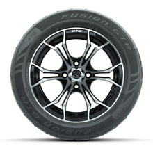 GTW Spyder Machined/Black 14 in Wheels with 255/45-R14 Fusion GTR Street Tires – Full Set