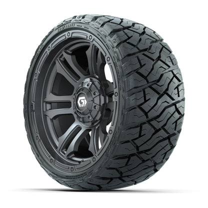 GTW Shogun Gloss Gunmetal 14 in Wheels with 205/35-R14 Maverick Low-Profile All-Terrain Tires – Full Set
