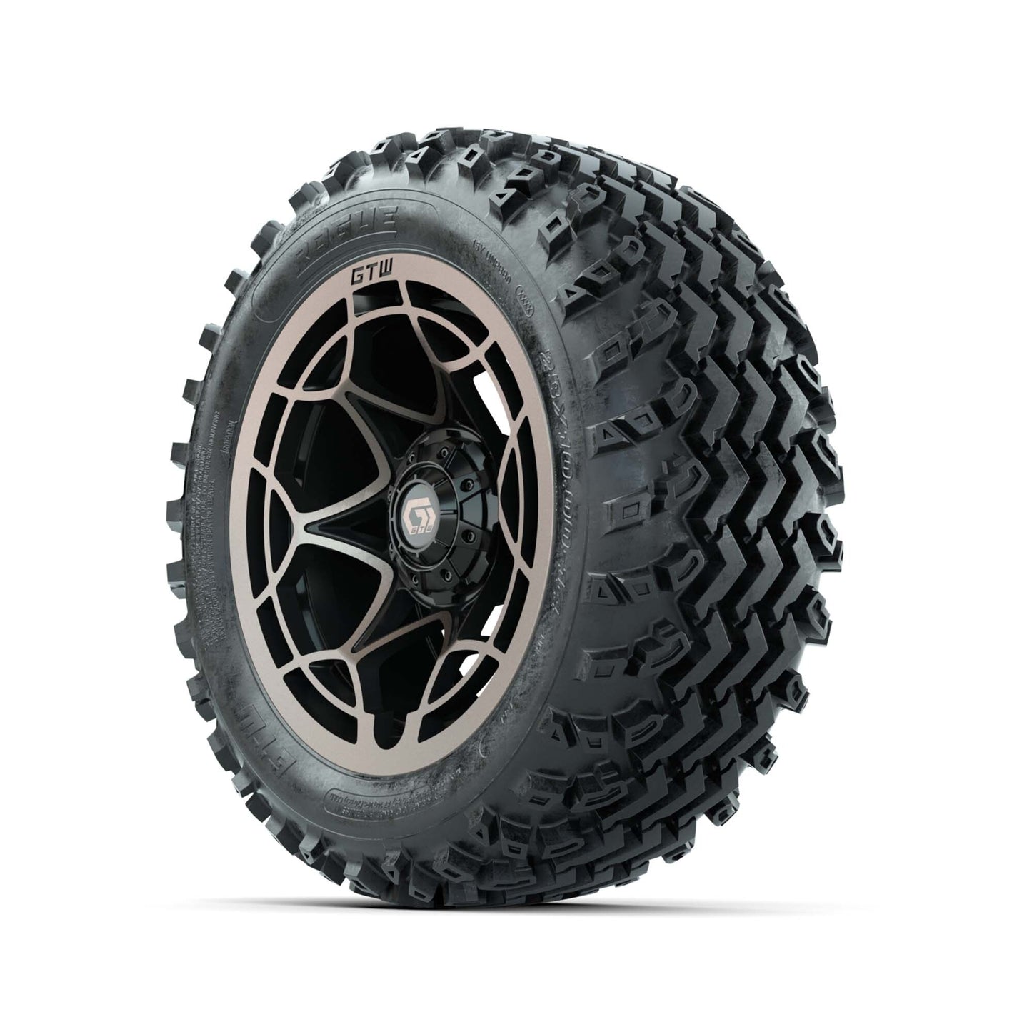 GTW® Nexus Black/Bronze 14 in Wheels with 23X10.00-14 Rogue All-Terrain Tires – Full Set