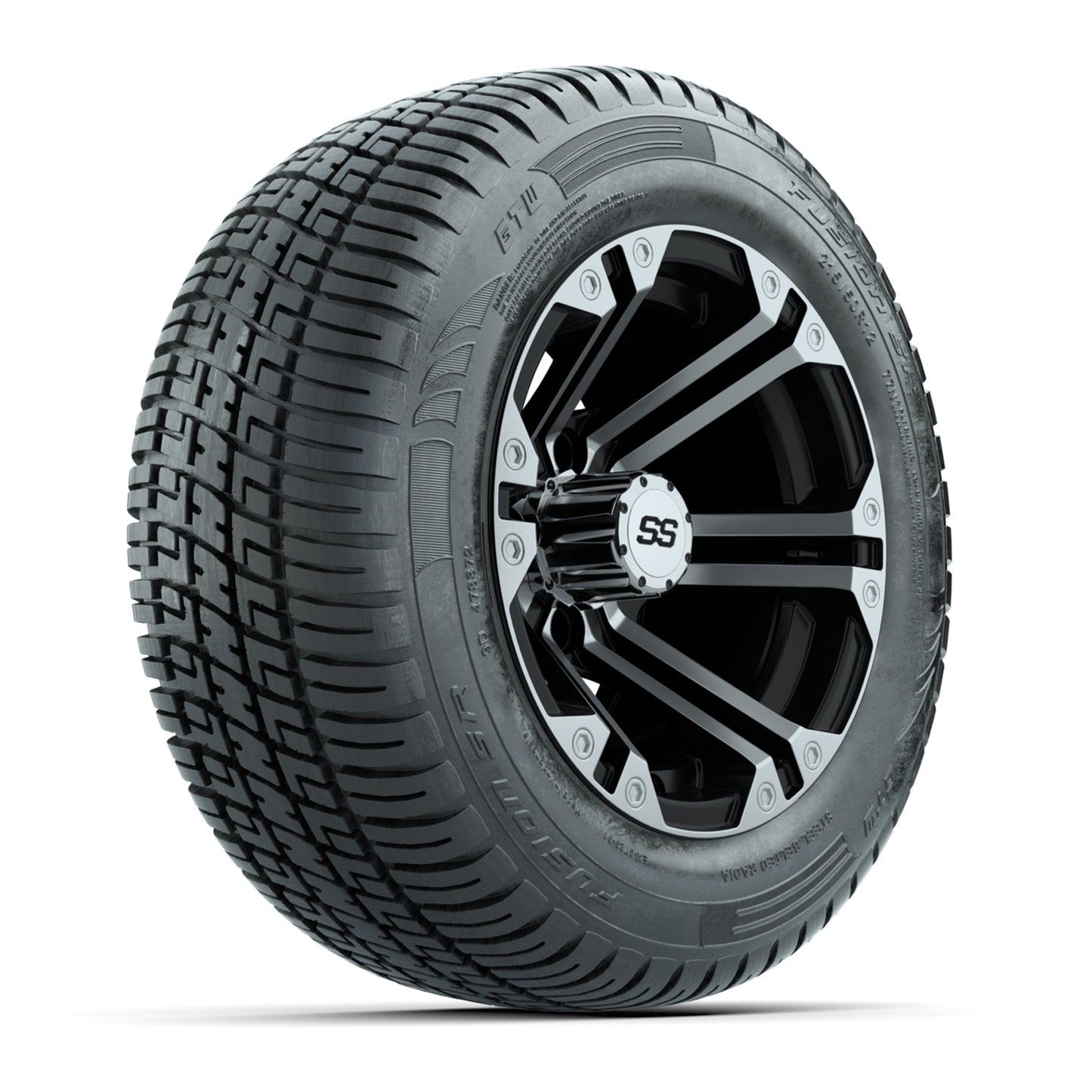 Set of (4) 12 in GTW Specter Wheels with 215/50-R12 Fusion S/R Street Tires