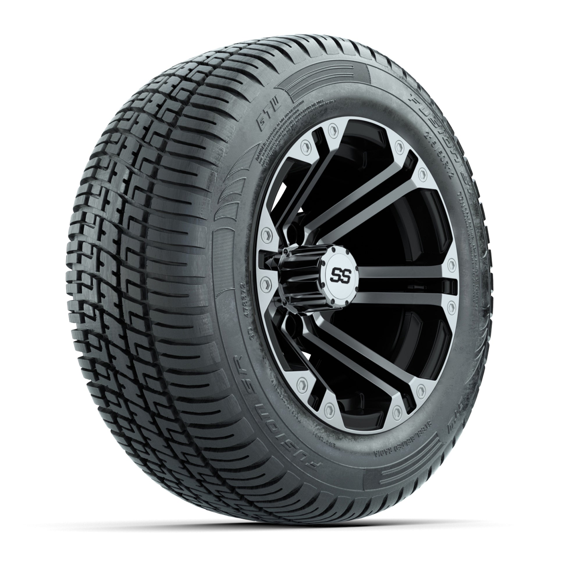 Set of (4) 12 in GTW Specter Wheels with 215/50-R12 Fusion S/R Street Tires