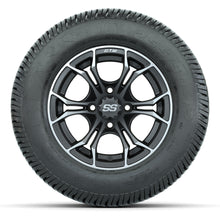 GTW® Spyder Matte Gray/Machined 12 in Wheels with 255/50-12 Excel Classic Street Tires – Full Set