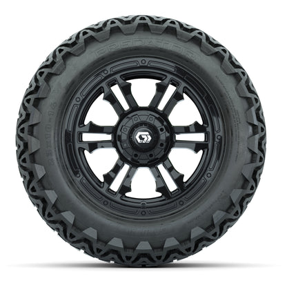 GTW® Shogun Gloss Black 14 in Wheels with 23x10-14 Predator All-Terrain Tires – Full Set