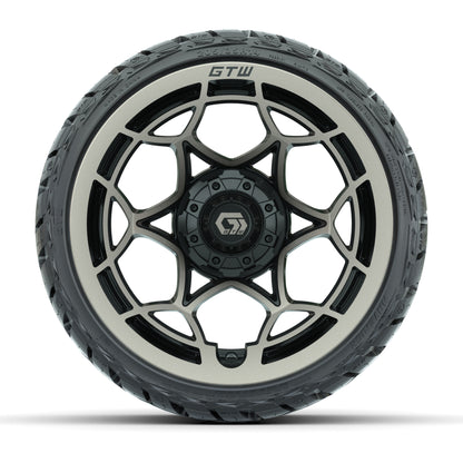 GTW Nexus Gloss Black/Bronze 14 in Wheels with 205/35-R14 Maverick Low-Profile All-Terrain Tires – Full Set