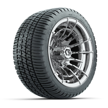 GTW® Boost Chrome 12 in Wheels with 205/30-12 Fusion Street Tires – Full Set