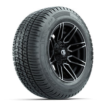 GTW® Stealth Black/Machined 12 in Wheels with 215/50-R12 Fusion S/R Steel Belt Radial Tires – Full Set