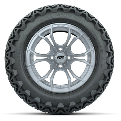 GTW Spyder Silver Brush 14 in Wheels with 23X10-14 Predator All-Terrain Tires – Full Set