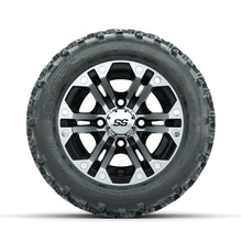 GTW Specter Machined/Black 10 in Wheels with 18x9.50-10 Rogue All Terrain Tires – Full Set