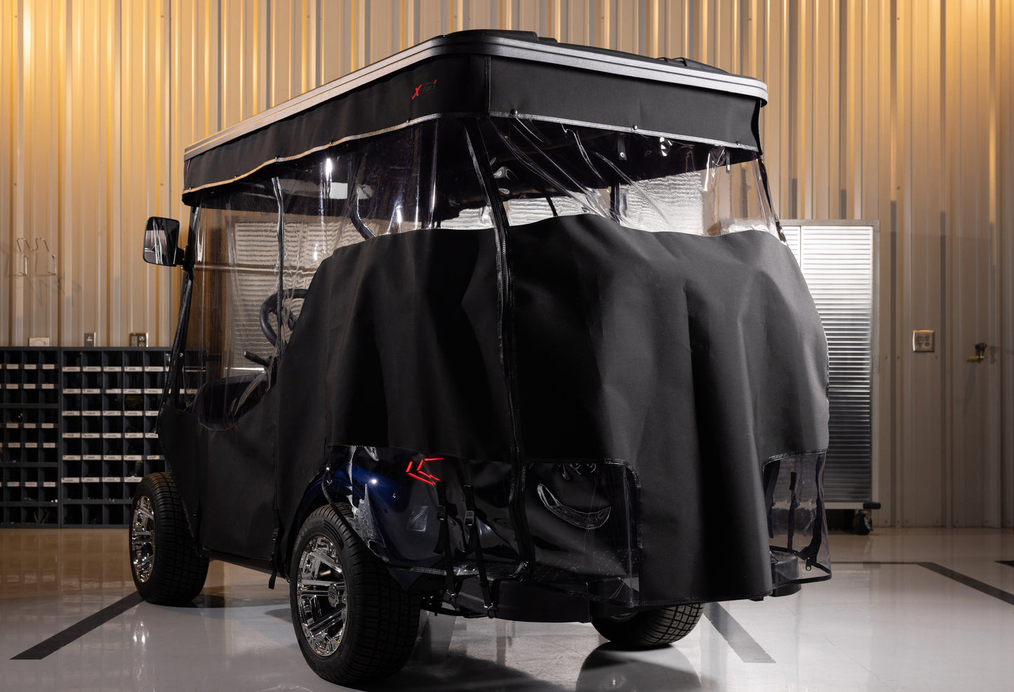 MadJax XSeries Storm 3-Sided Black Enclosure & Black Valance with XSeries Logo by RedDot