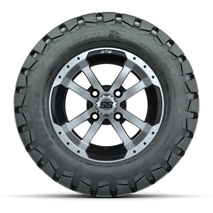 GTW Storm Trooper Black and Machined Wheels with 22in Timberwolf Mud Tires - 12 Inch